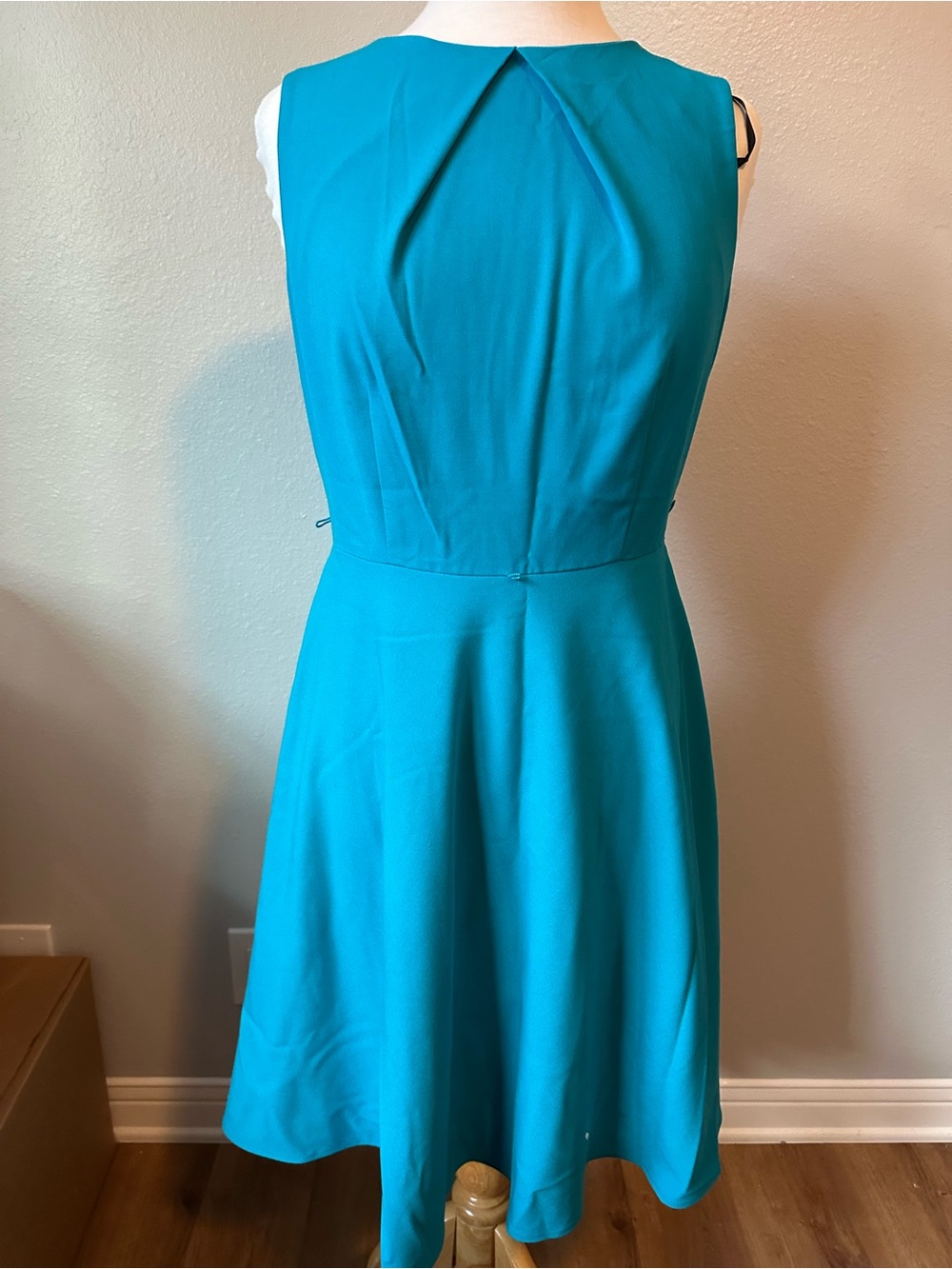 Alyx Teal Sleeveless Fit-and-Flare Dress